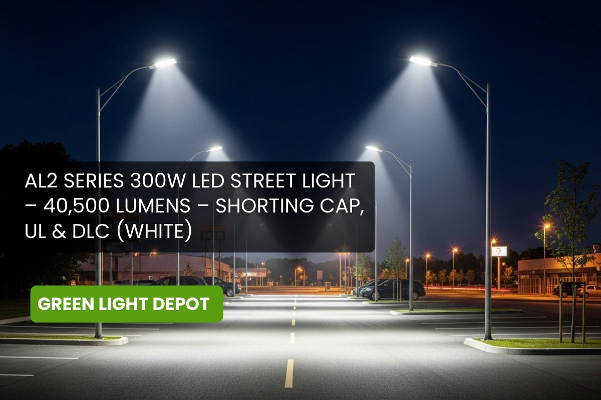 AL2 Series 300W LED Street Light – 40,500 Lumens – Shorting Cap, UL & DLC (White)