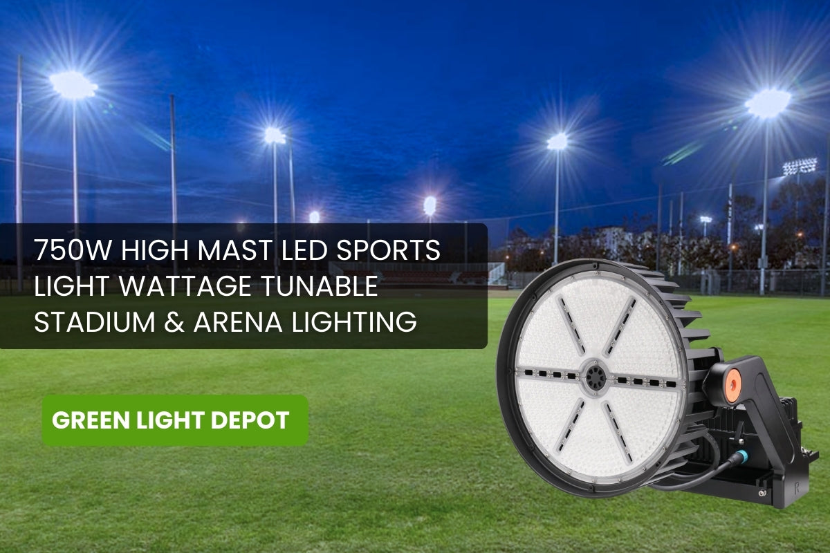 750W High Mast LED Sports Light – Wattage Tunable – Professional Stadium & Arena Lighting