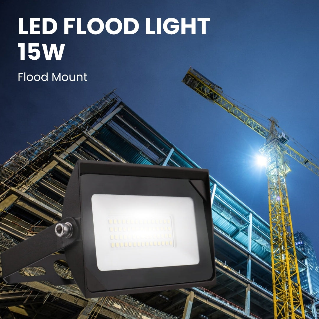 LED Flood Light - 15W - 1725LM - Flood Mount - (UL)