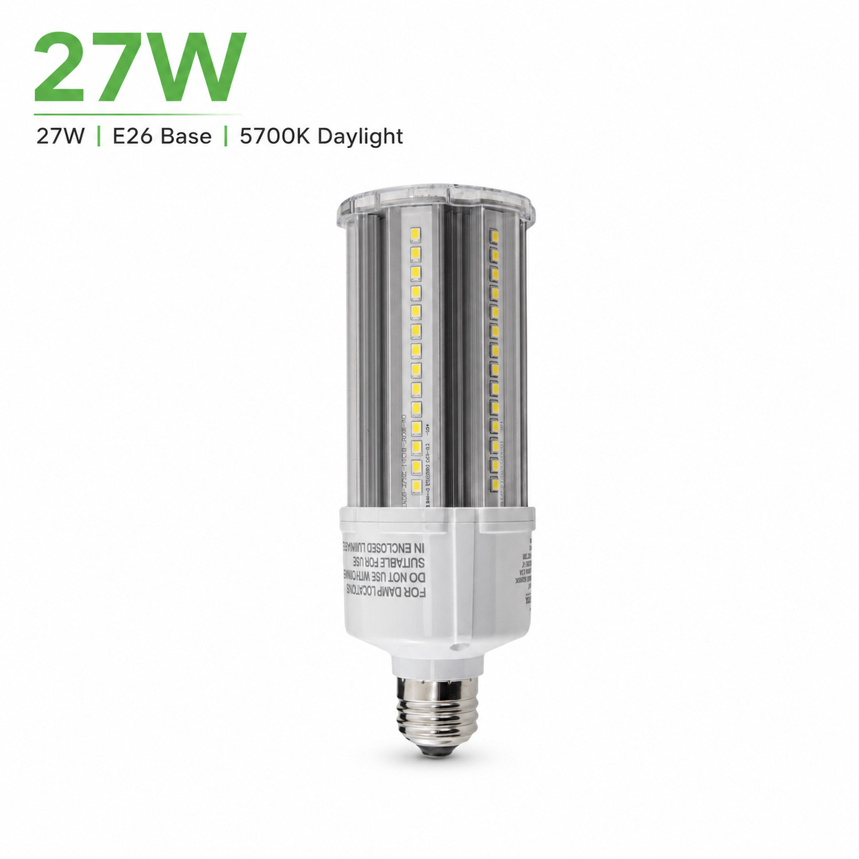 LED Corn Bulb - Selectable Wattage - HID Replacement - CB8 - 5 Year Warranty - (UL+DLC)