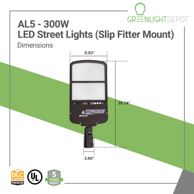Dimensions of LED Street Light Slip fitter mount 