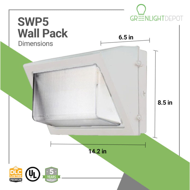 Dimensions of LED Wall Pack Light White 60 watts by Greenlight Depot