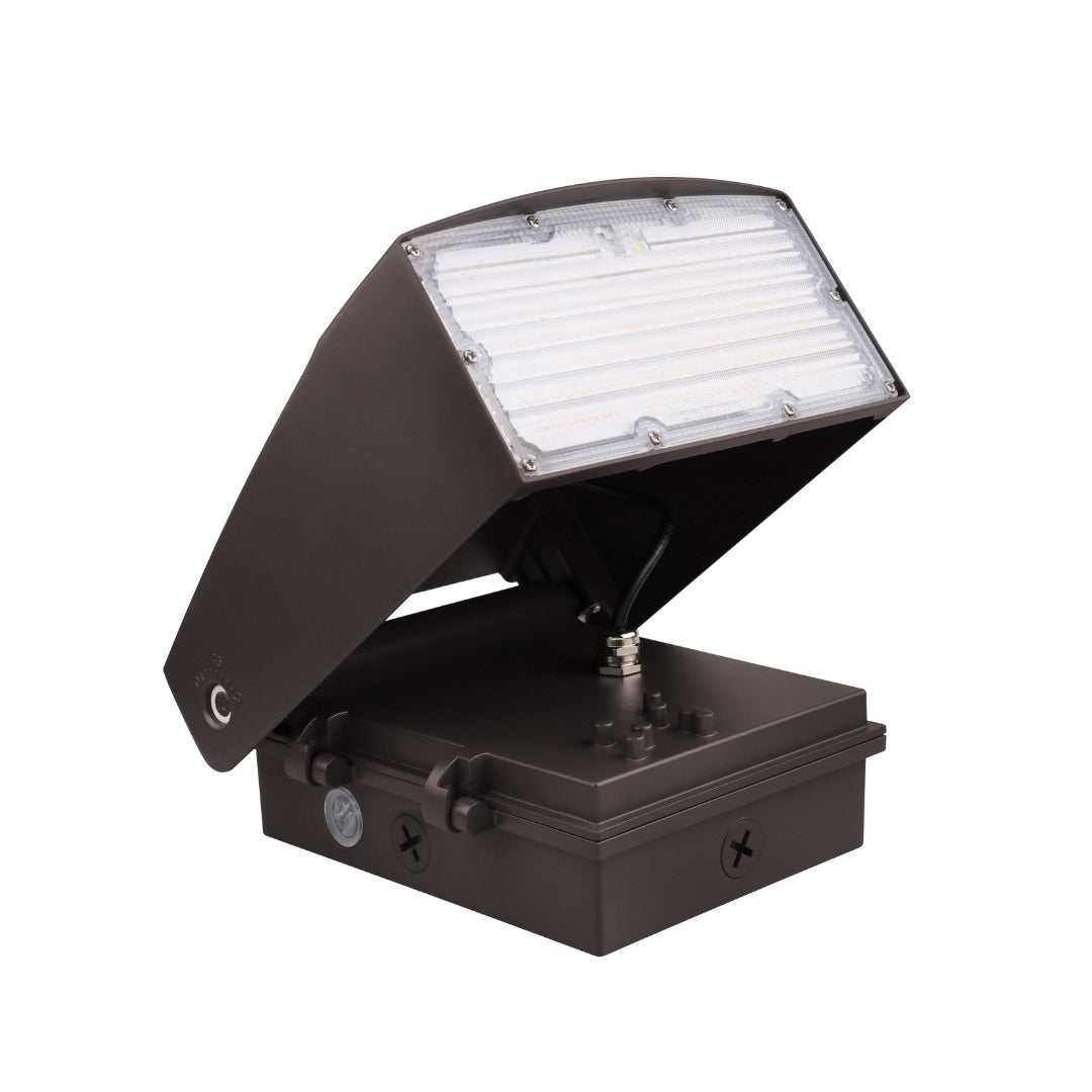 80W LED Adjustable Wall Pack Light - Full Cut Off - 147 lm/w - AWP Series - CCT Tunable - Dark Sky (UL + DLC)