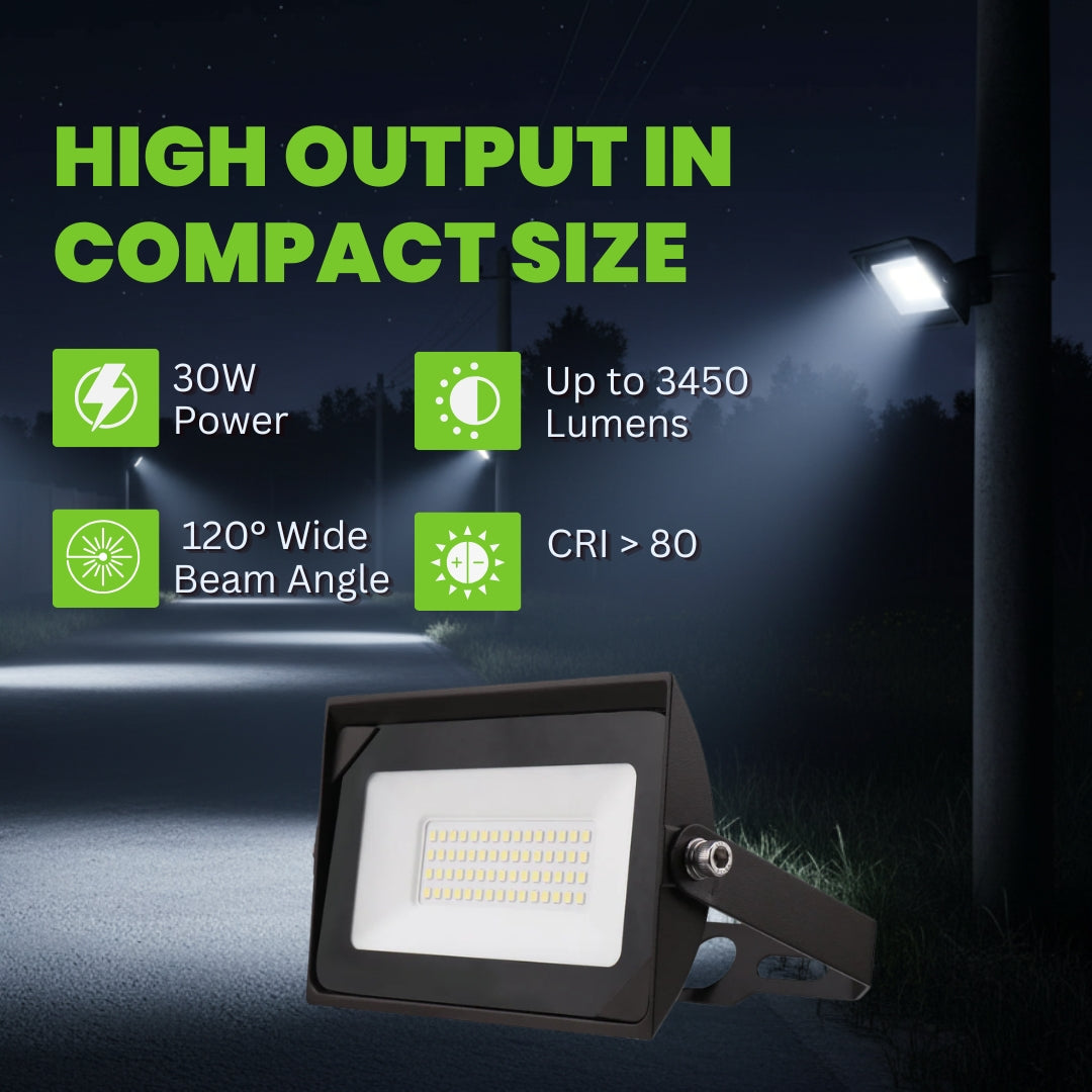 LED Flood Light - 30W - 3450LM - Flood Mount - (UL)