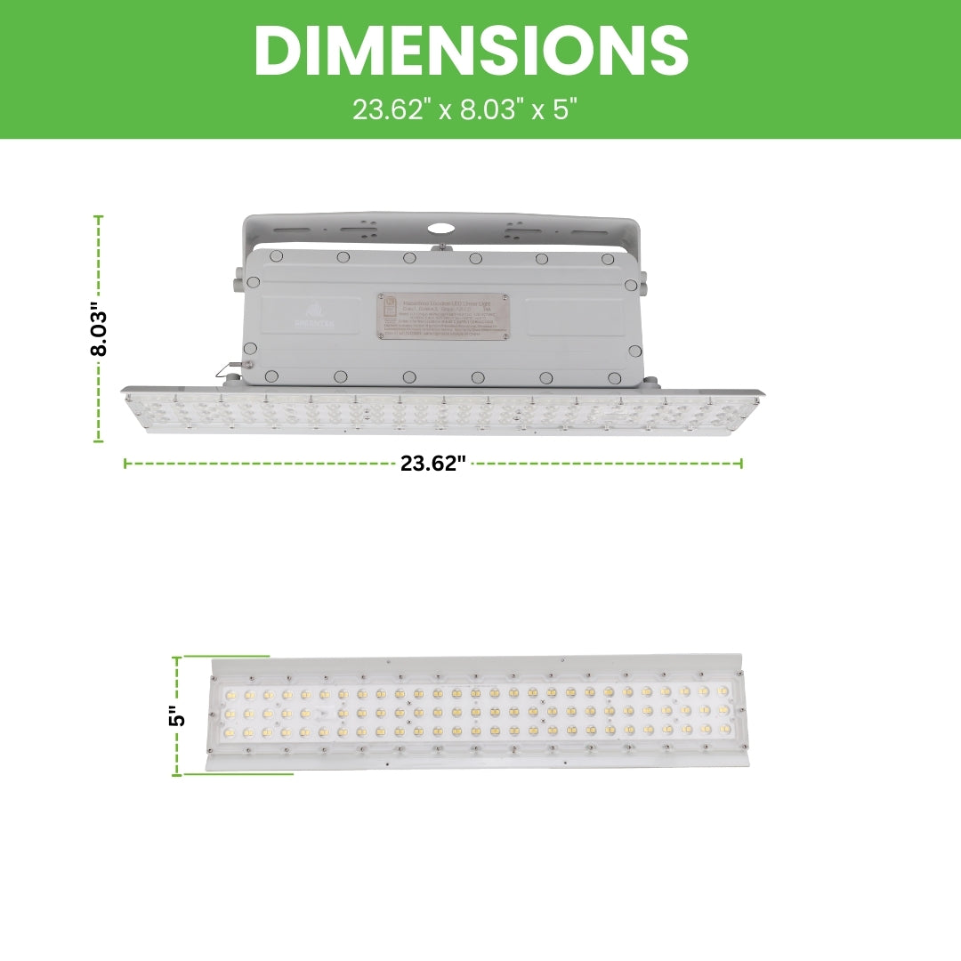 40W LED Explosion Proof Light Class I Division 2 | 6,695 Lumens | IP66 Hazardous Location Fixture | DLC 5.1