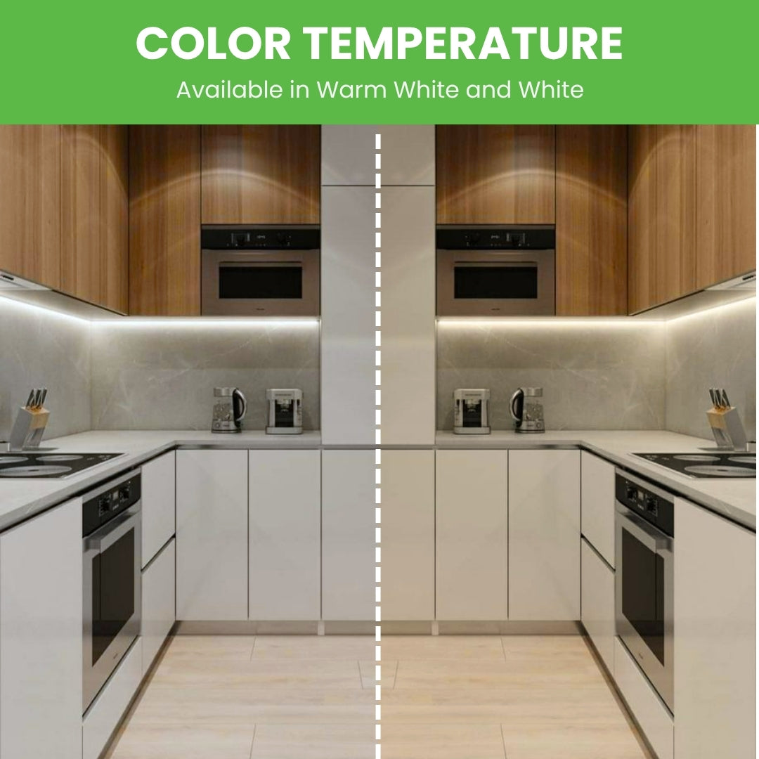 LED Under Cabinet Light - 4 Seamless Light Bars + Power Supply