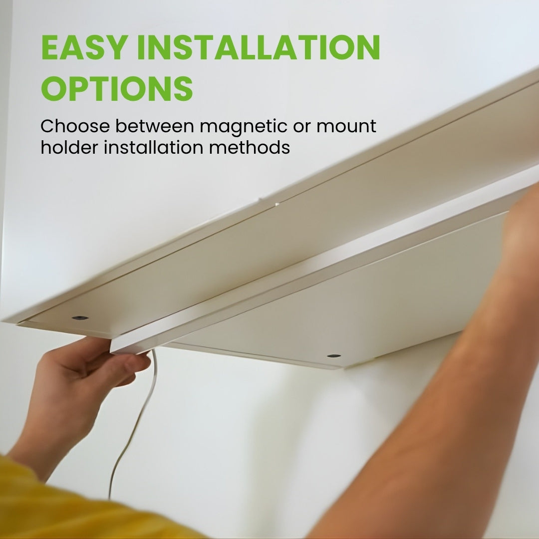 LED Under Cabinet Light - 4 Seamless Light Bars + Power Supply