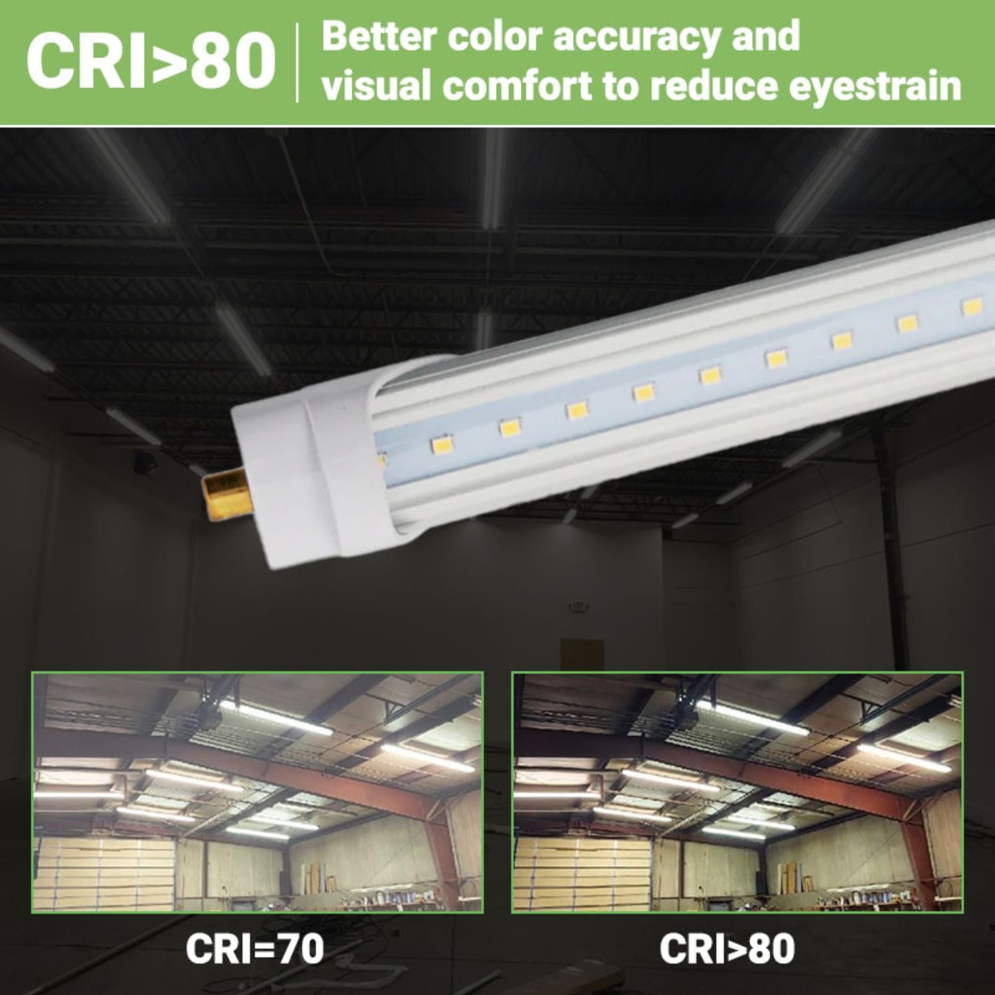 8ft 40W LED Linear Tube Light - FA8 Socket Ballast Bypass – Clear – 10 or 20 Pack –V2 ( ETL)