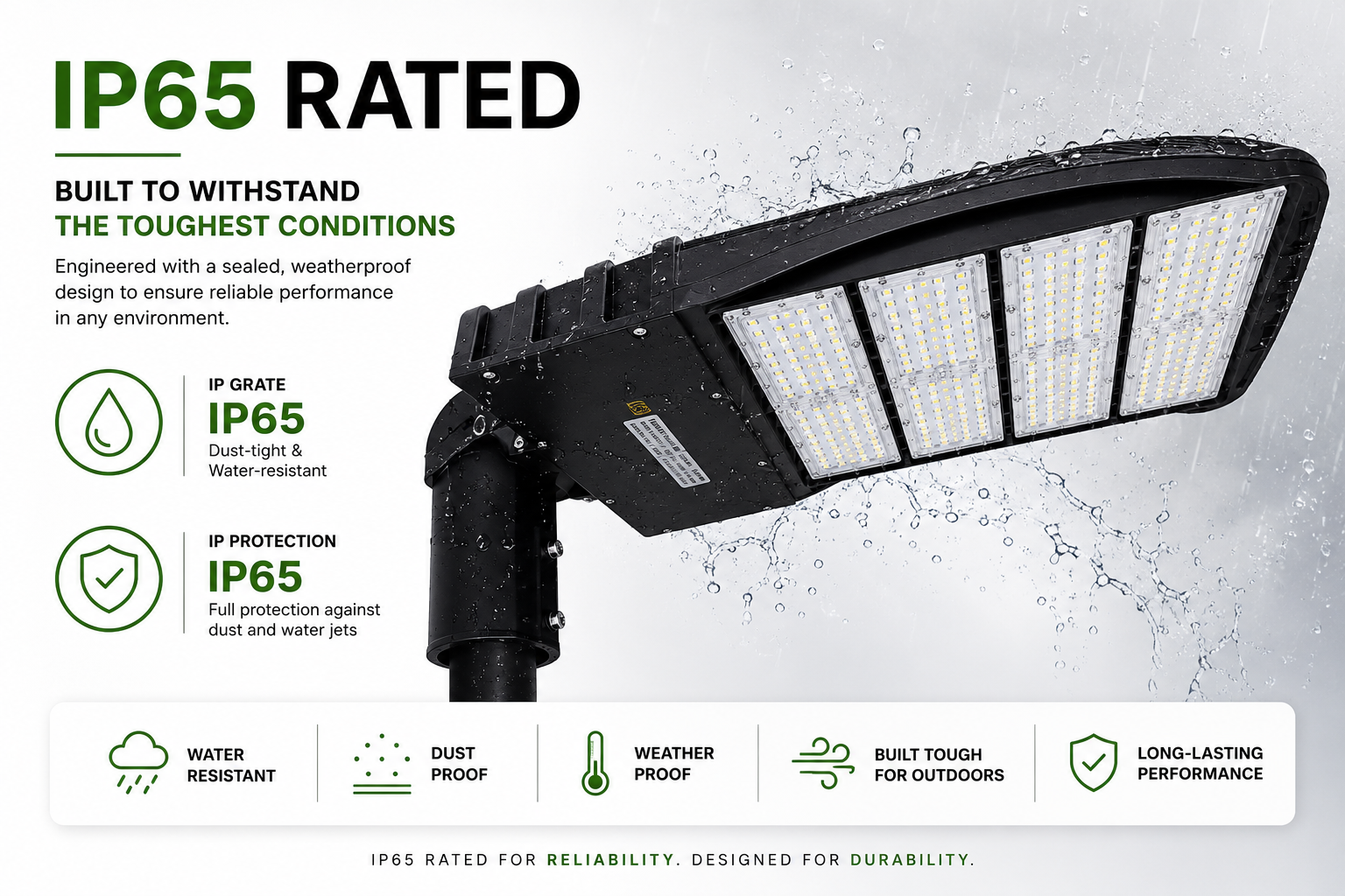 240W LED Street Light | Slip Fitter Mount | Outdoor Parking Lot & Roadway Light | UL Listed