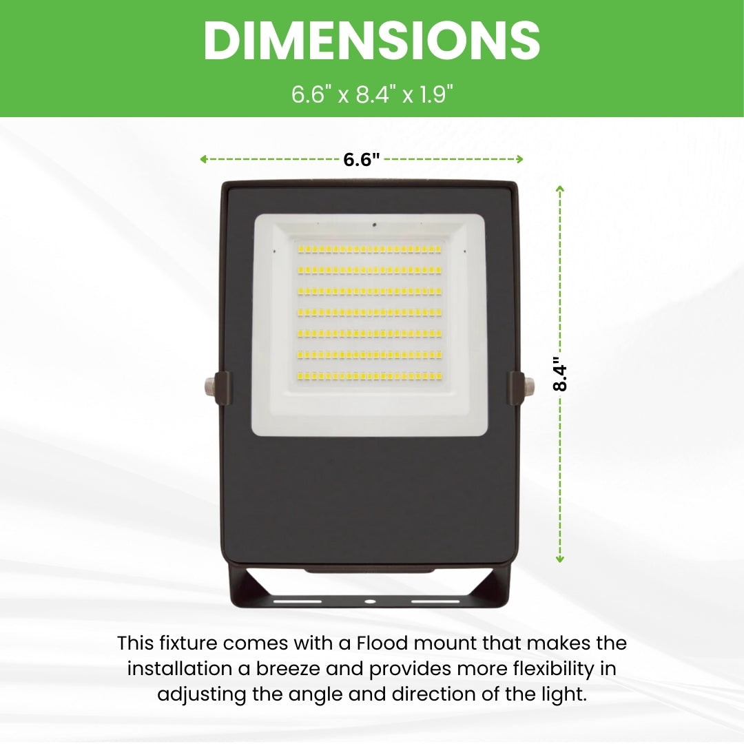LED Flood Light - FL3 - 55W - 6601lm - Flood Mount - (UL+DLC 5.1 Premium)