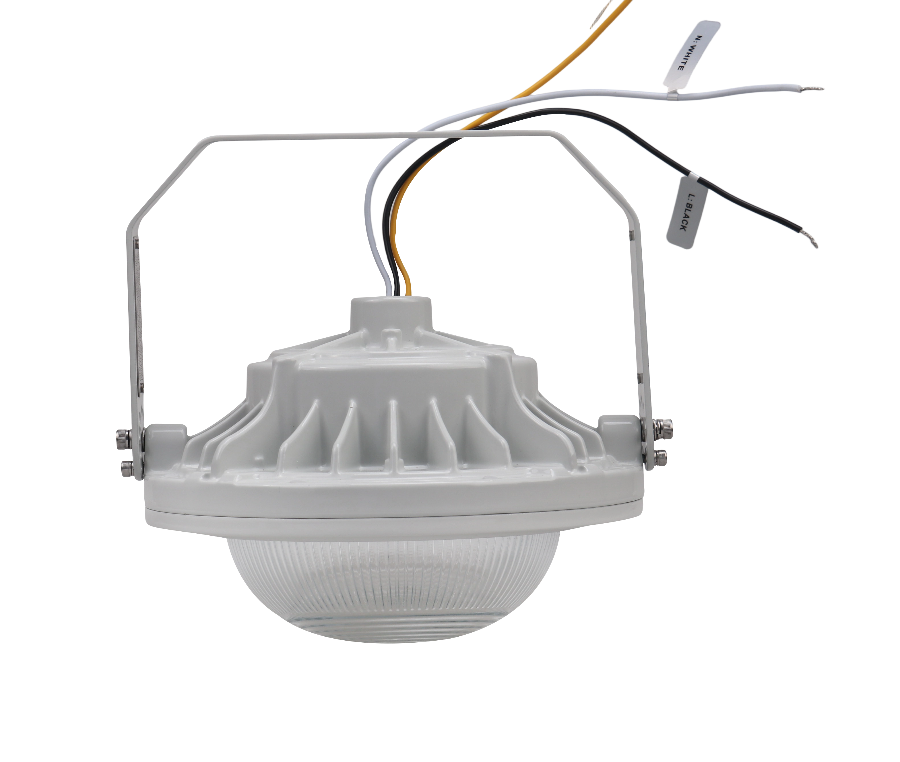 60W LED Explosion Proof Light – 5000K – AC100-277V – Clear Striped Glass Globe – Industrial Hazardous Location Fixture