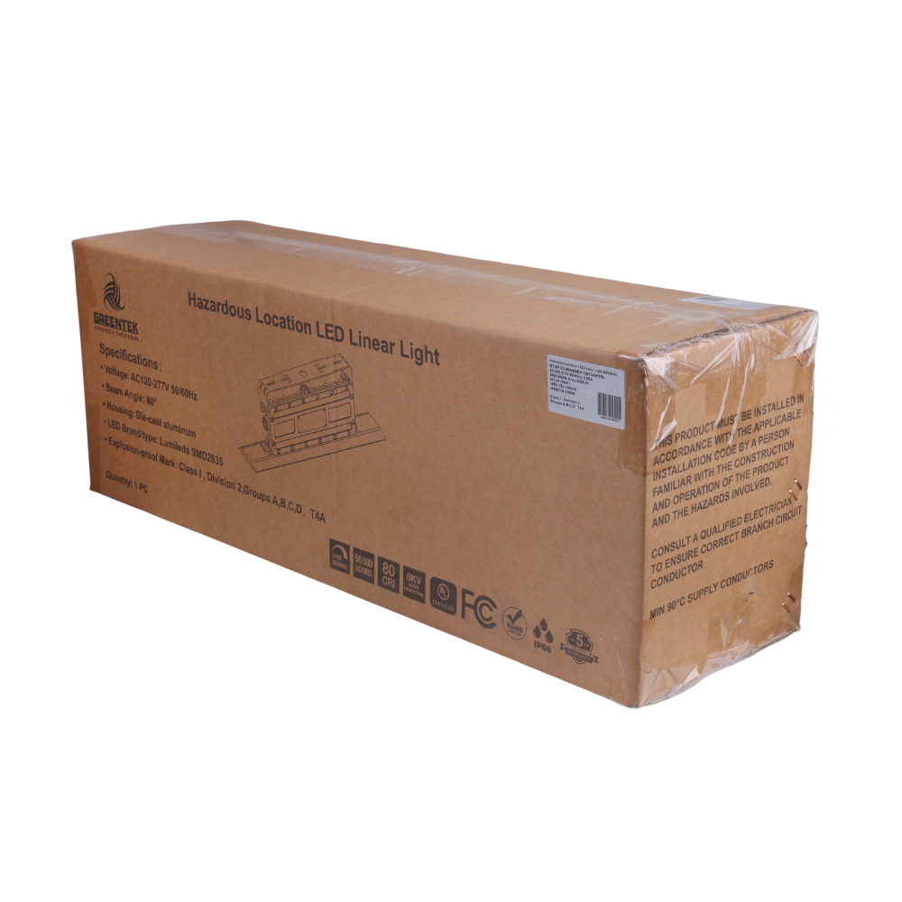 40W LED Explosion Proof Light Class I Division 2 | 6,695 Lumens | IP66 Hazardous Location Fixture | DLC 5.1