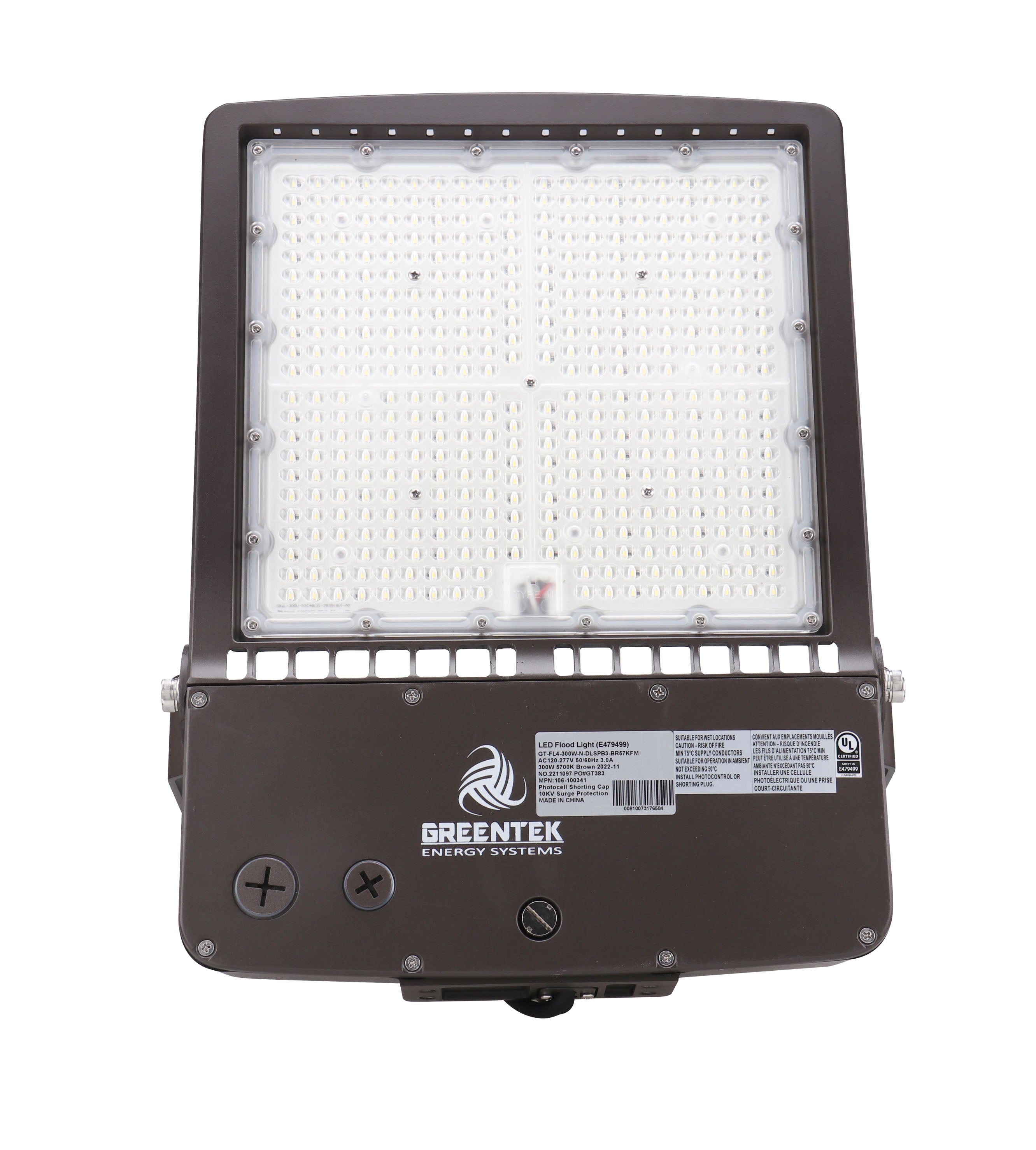 LED Flood Light – FL4 – 300W – 43500LM – Built-in DC Photocell – Flood Mount – 120-277V – DLC 5.1 Premium