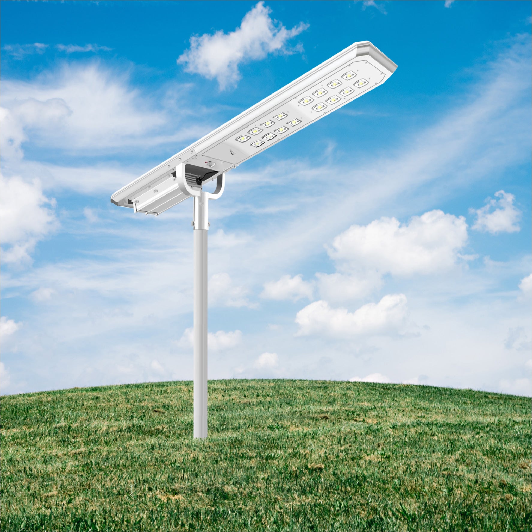 100W Solar LED Street Light 4000K – 10,000 Lumens All-in-One Outdoor Area & Pathway Light, IP65 Waterproof