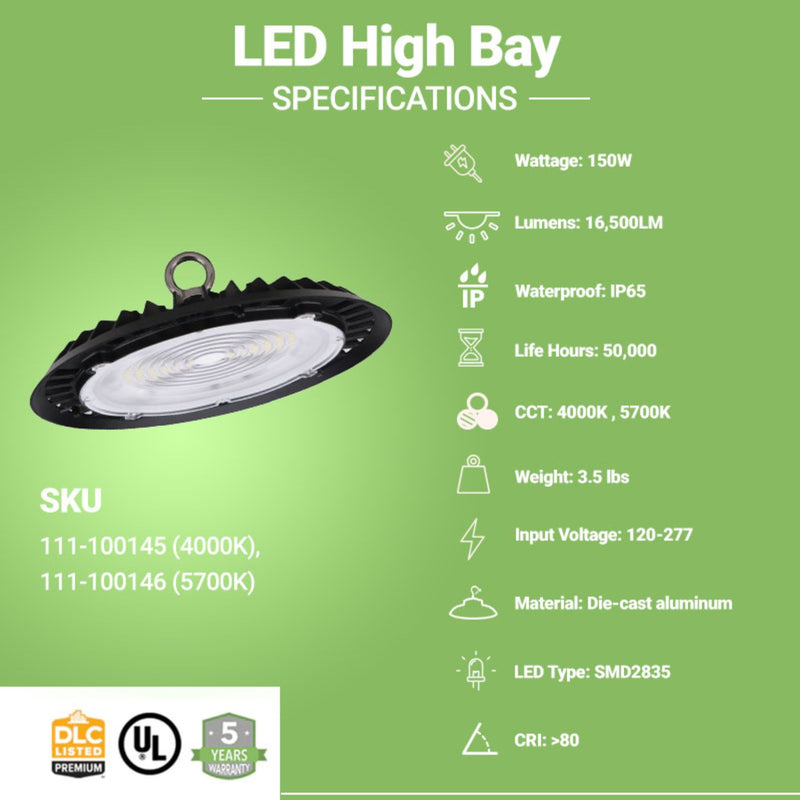 specifications of LED high Bay light 