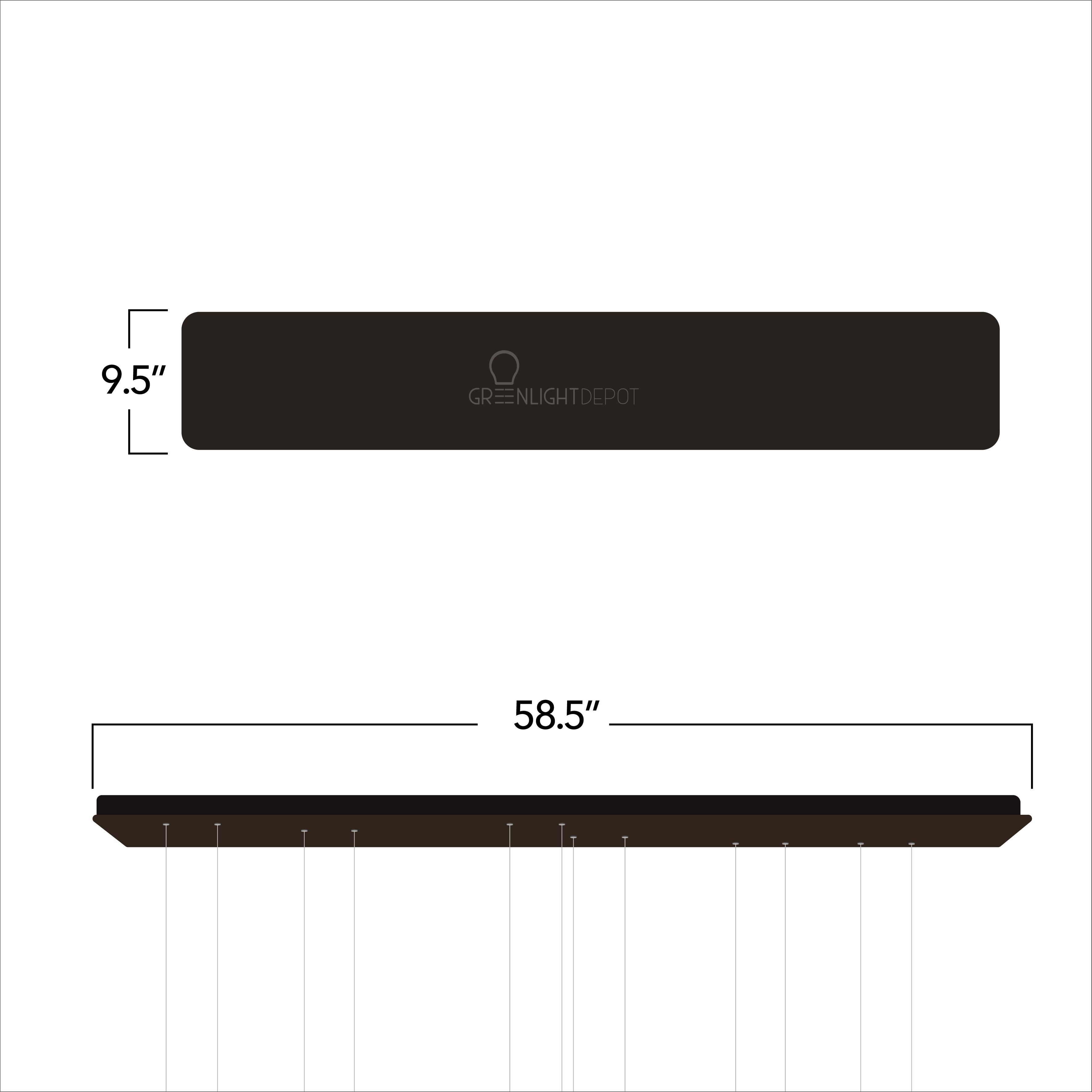 150W Modern Chandelier LED Rectangular Suspension Light - Contemporary Ceiling Fixture