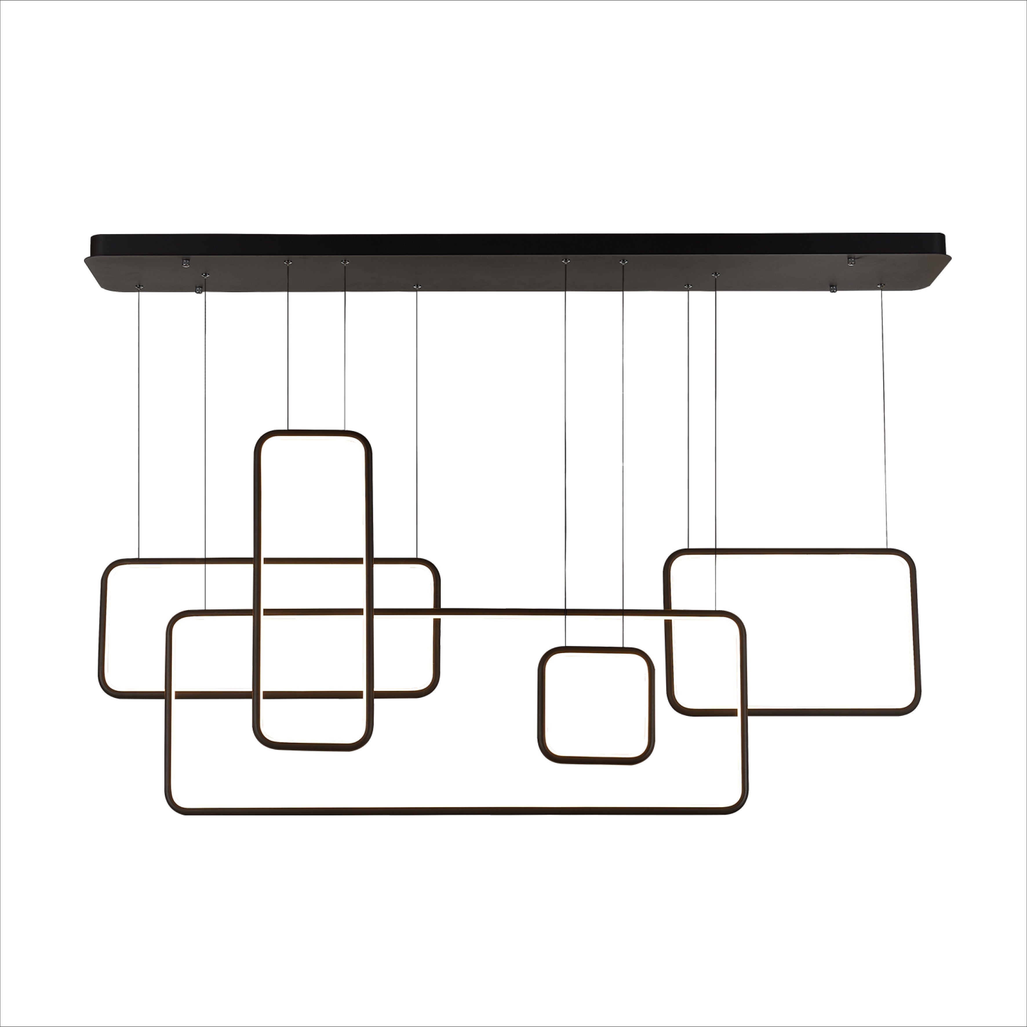 150W Modern Chandelier LED Rectangular Suspension Light - Contemporary Ceiling Fixture
