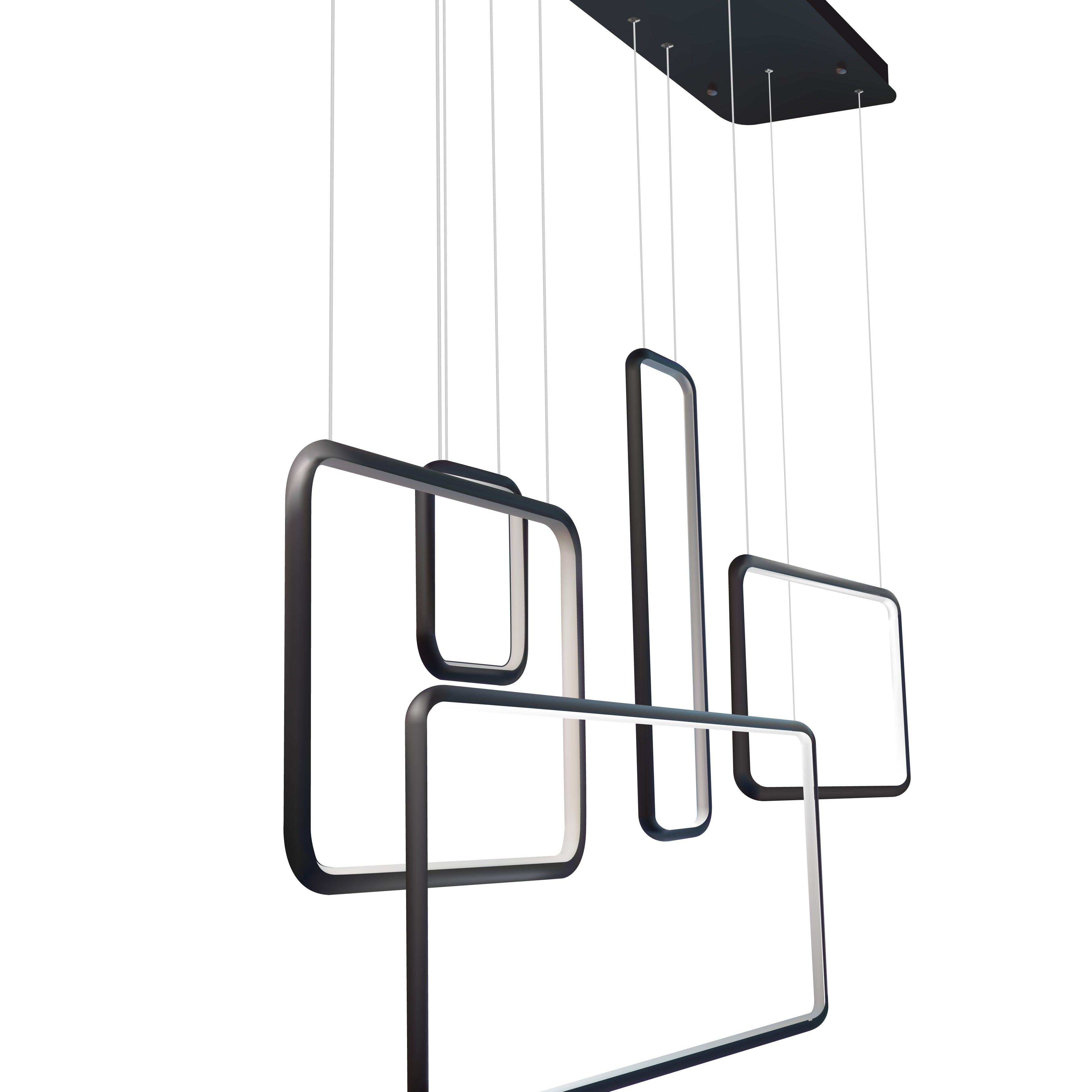 150W Modern Chandelier LED Rectangular Suspension Light - Contemporary Ceiling Fixture