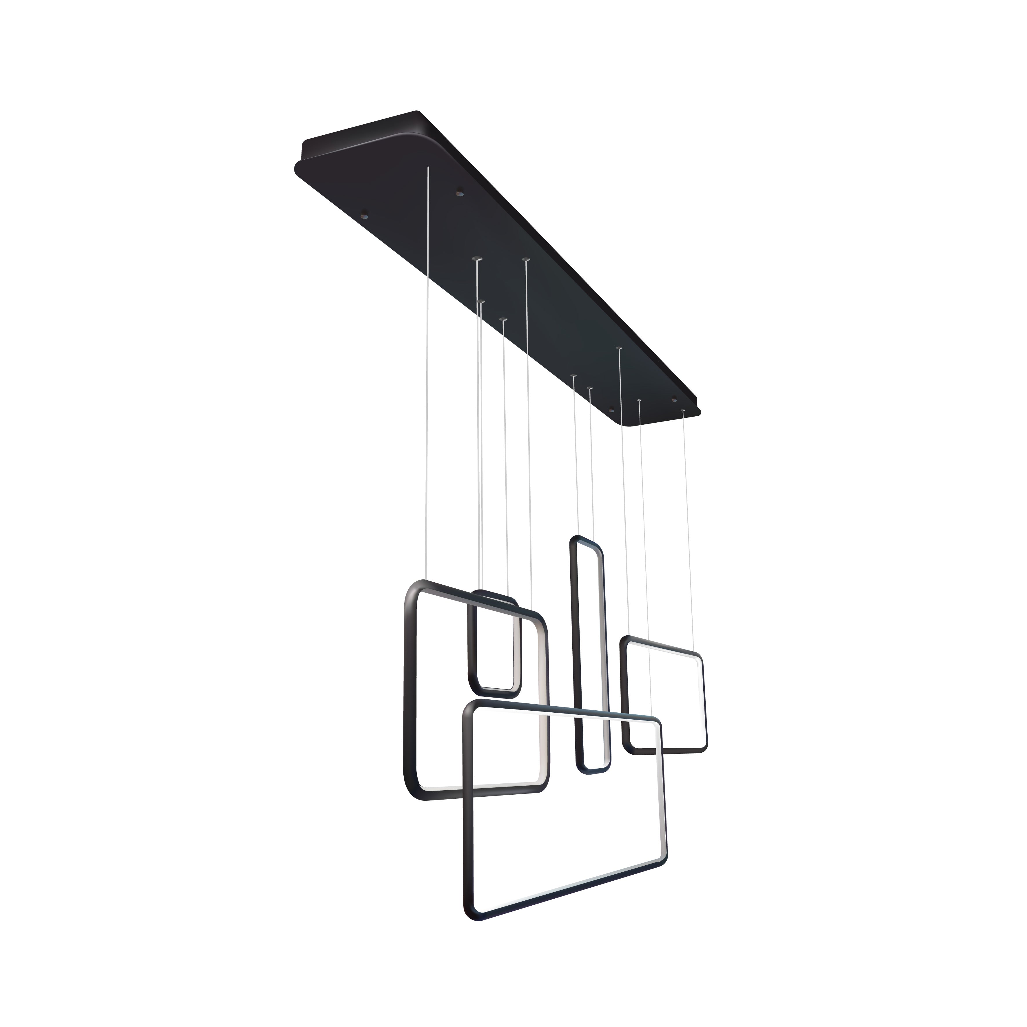 150W Modern Chandelier LED Rectangular Suspension Light - Contemporary Ceiling Fixture
