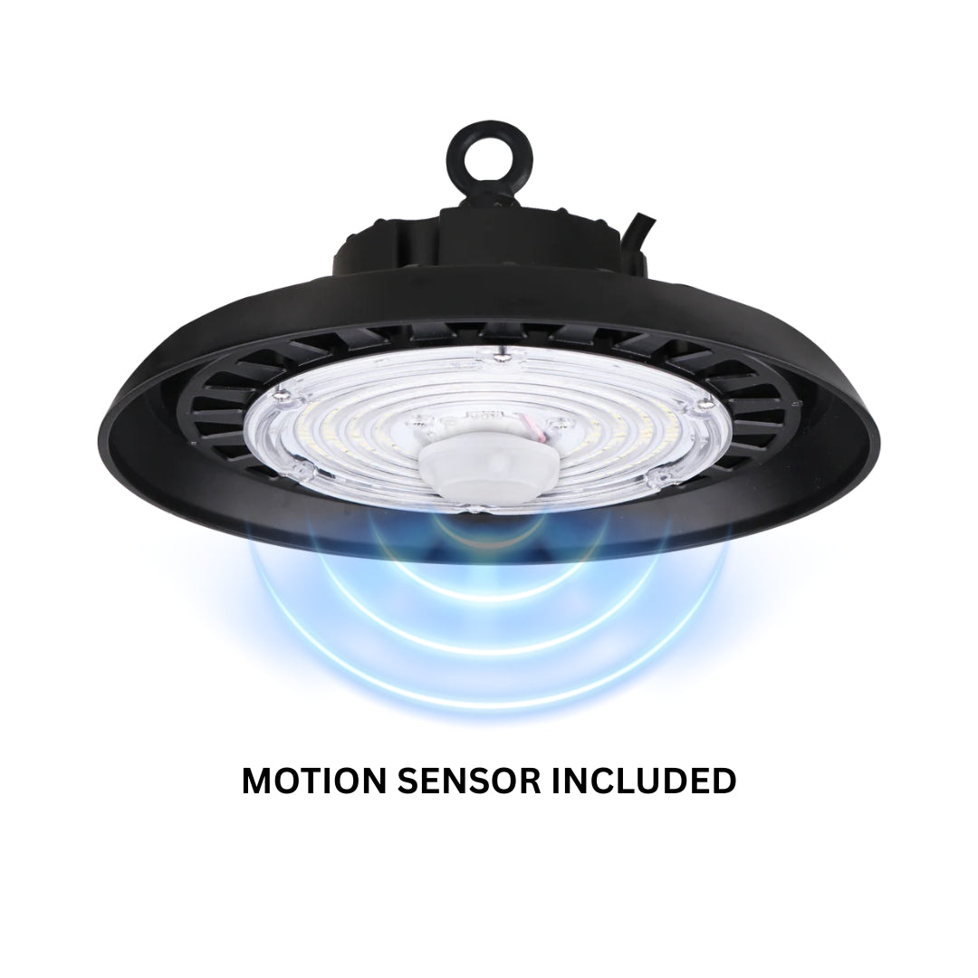 LED High Bay - 100W - 16,300 Lumens - Motion Sensor - UHBM - Hook Mount - UL + DLC 5.1 Premium