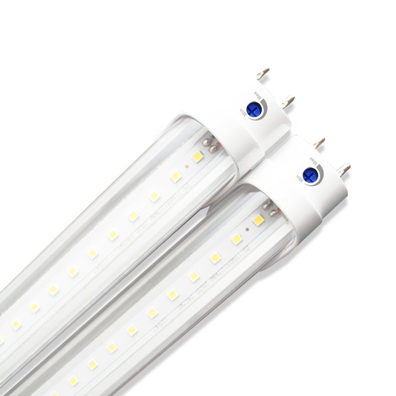 4ft 18w LED Tube - Type A+B - Aluminum/PC - Safety Fuses - Clear (ETL)