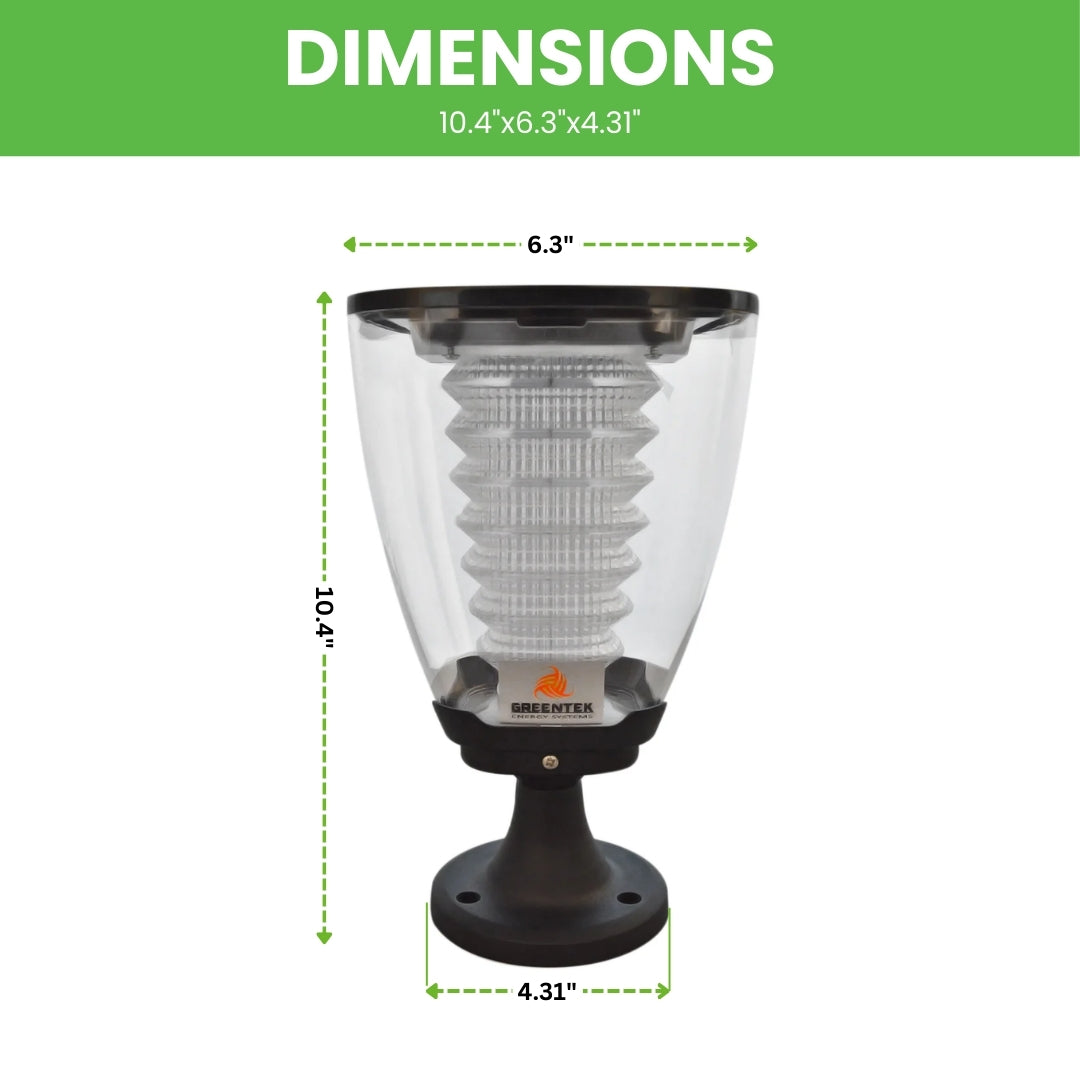 Solar LED Post Top Light - LED Street Lamp - 100LM