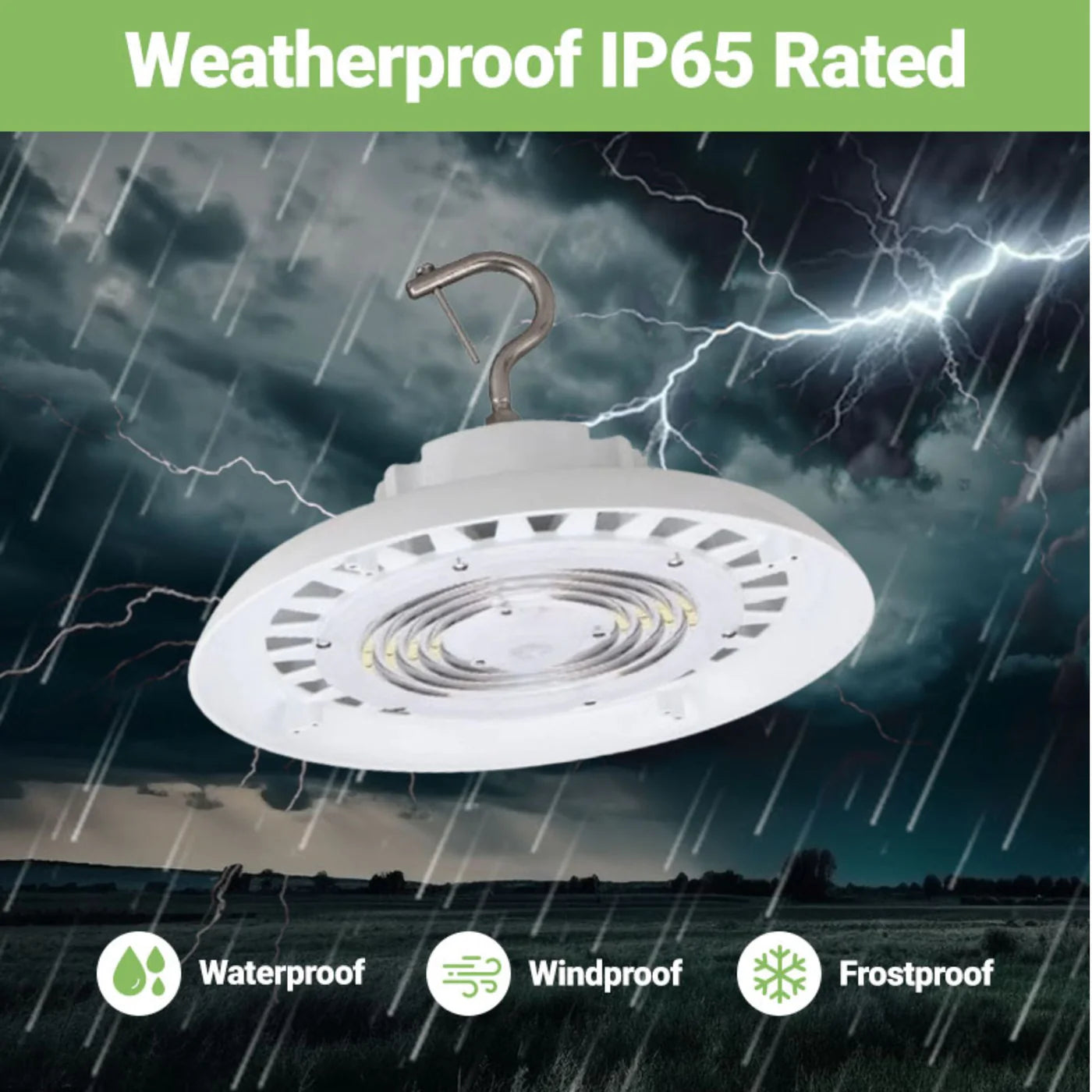 LED High Bay - 150W White - 4 Pack - 21,200 Lumens - UFO4 LED High Bay Light - Hook Mount - UL + DLC 5.1 Premium