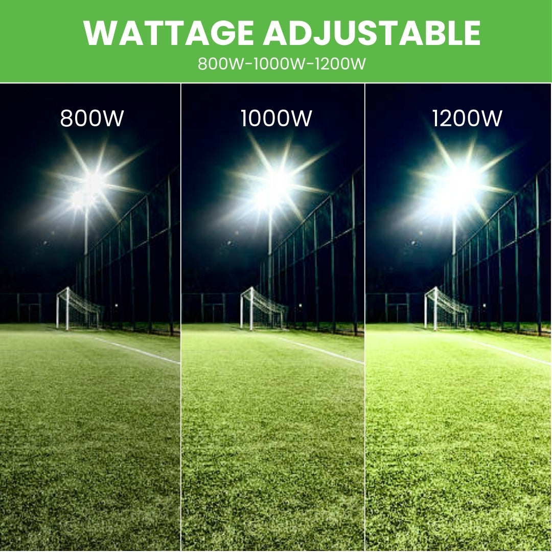 1200W High Mast Stadium & Arena Light - Wattage Adjustable – 171,600 Lumens LED Sports Flood Light Fixture for Stadiums, Arenas & Sports Fields – UL & DLC 5.1 Premium – 5 Year Warranty