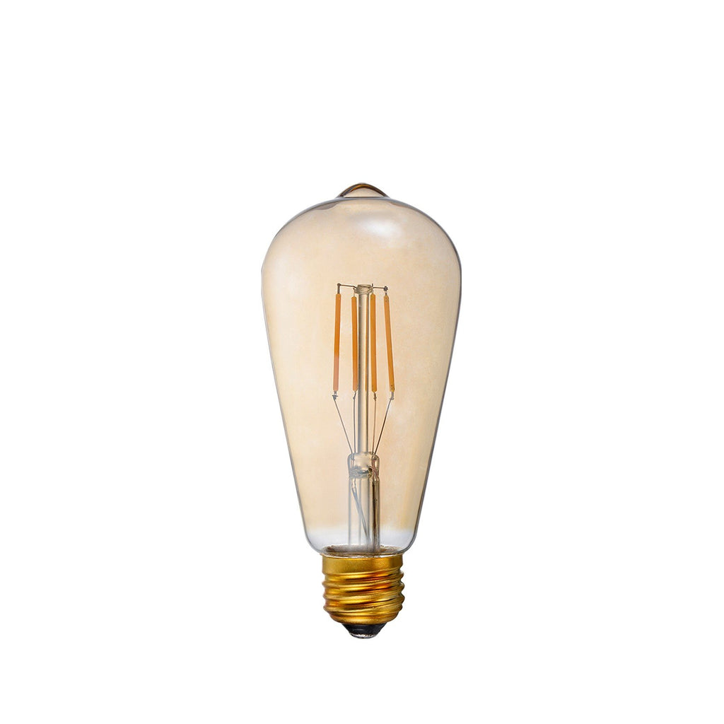 LED Filament Bulb - ST21 - 60 Watt Equivalent - Amber - E26 - Dimmable - 10 Pack - Green Light Depot