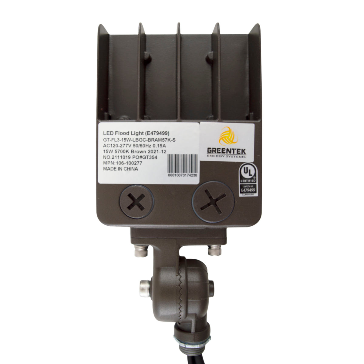 LED Flood Light - FL3 - 15W - 1968lm - Knuckle Mount - Landscape - (UL+DLC 5.1 Premium)