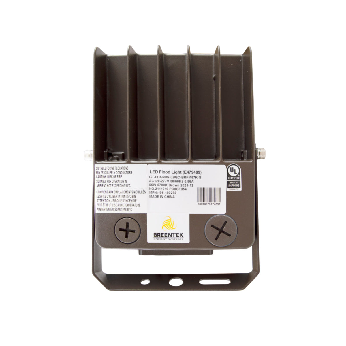 LED Flood Light - FL3 - 55W - 6601lm - Flood Mount - (UL+DLC 5.1 Premium)