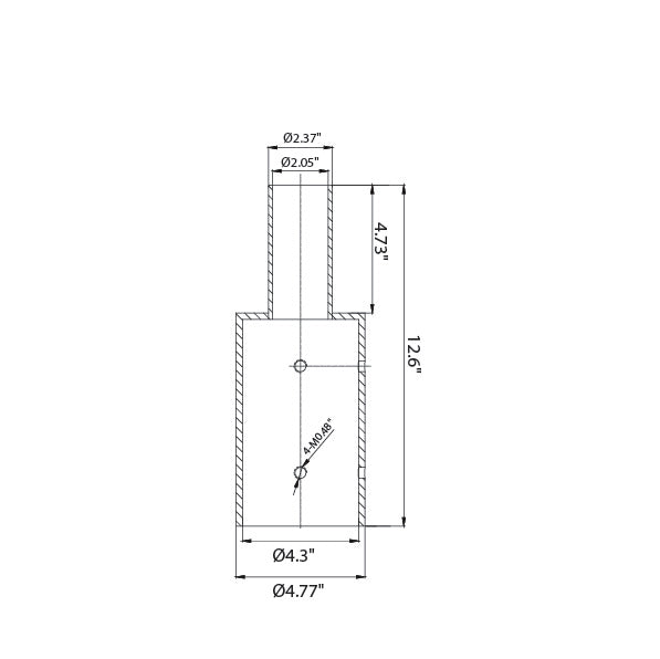 LED Shoebox Adapter Mount - Vertical Tenon - Round Pole - 4.77" base