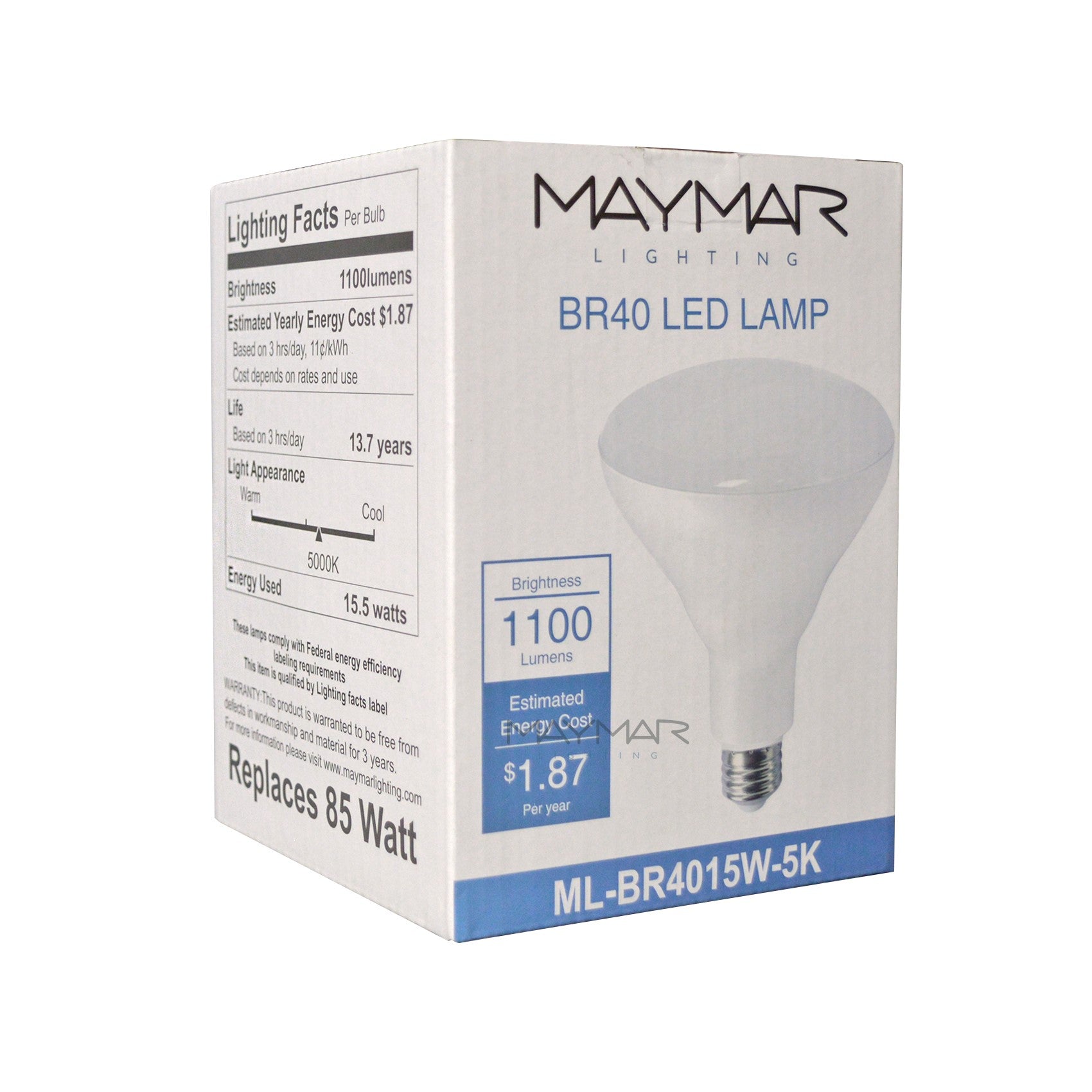 LED BR40 - 15W - 1100lm - Dimmable - 12 Pack - UL