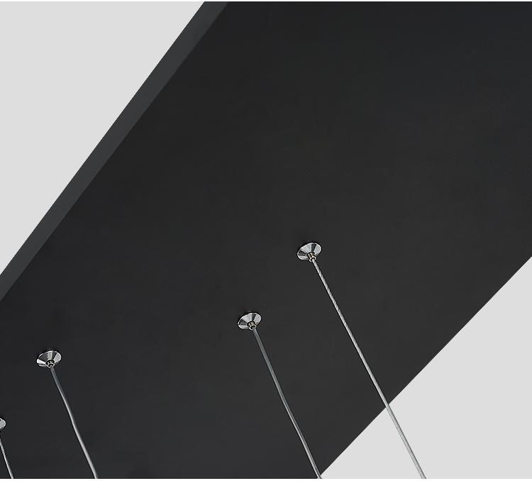 Modern 6 Ring LED Linear Suspension Chandelier Light Black & White 130W Contemporary Ceiling Fixture
