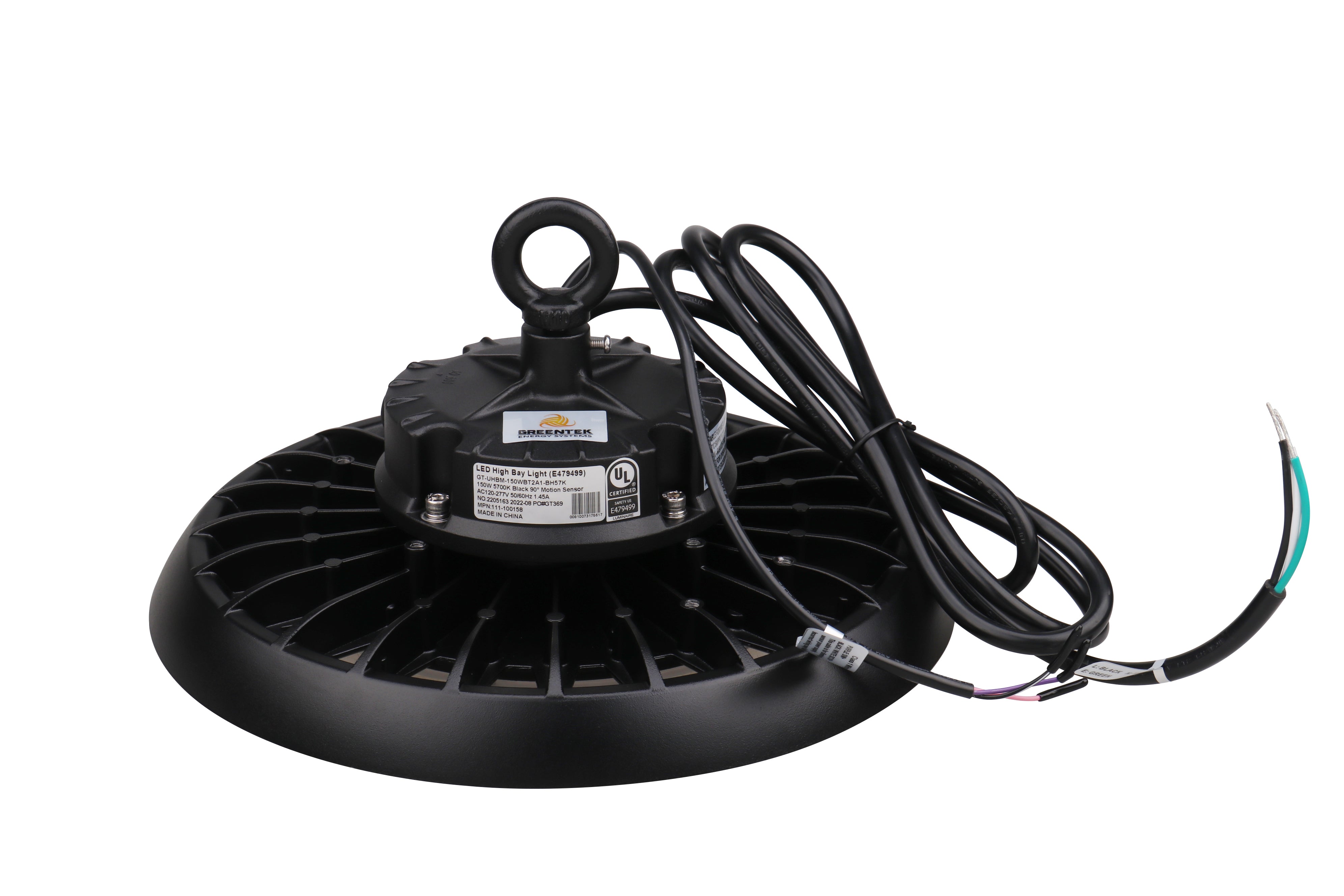 LED UFO High Bay - 100W/150W/200W - 4000K/5700K - UHBM - Motion Sensor - Hook Mount - UL + DLC 5.1 Premium