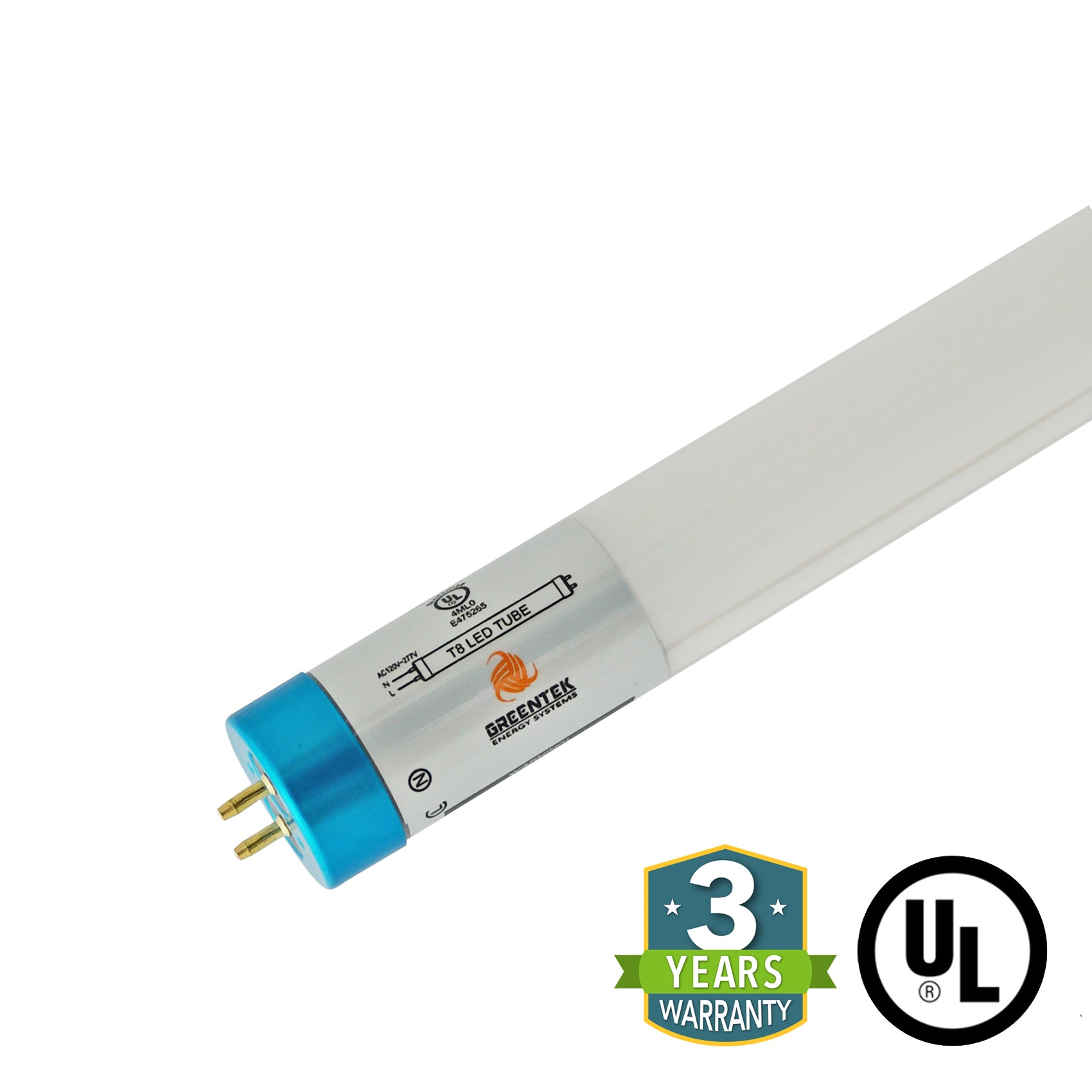 4ft 18W LED Linear Tube - Glass - Single End Bypass - Ballast Bypass - (UL Type B) - Green Light Depot