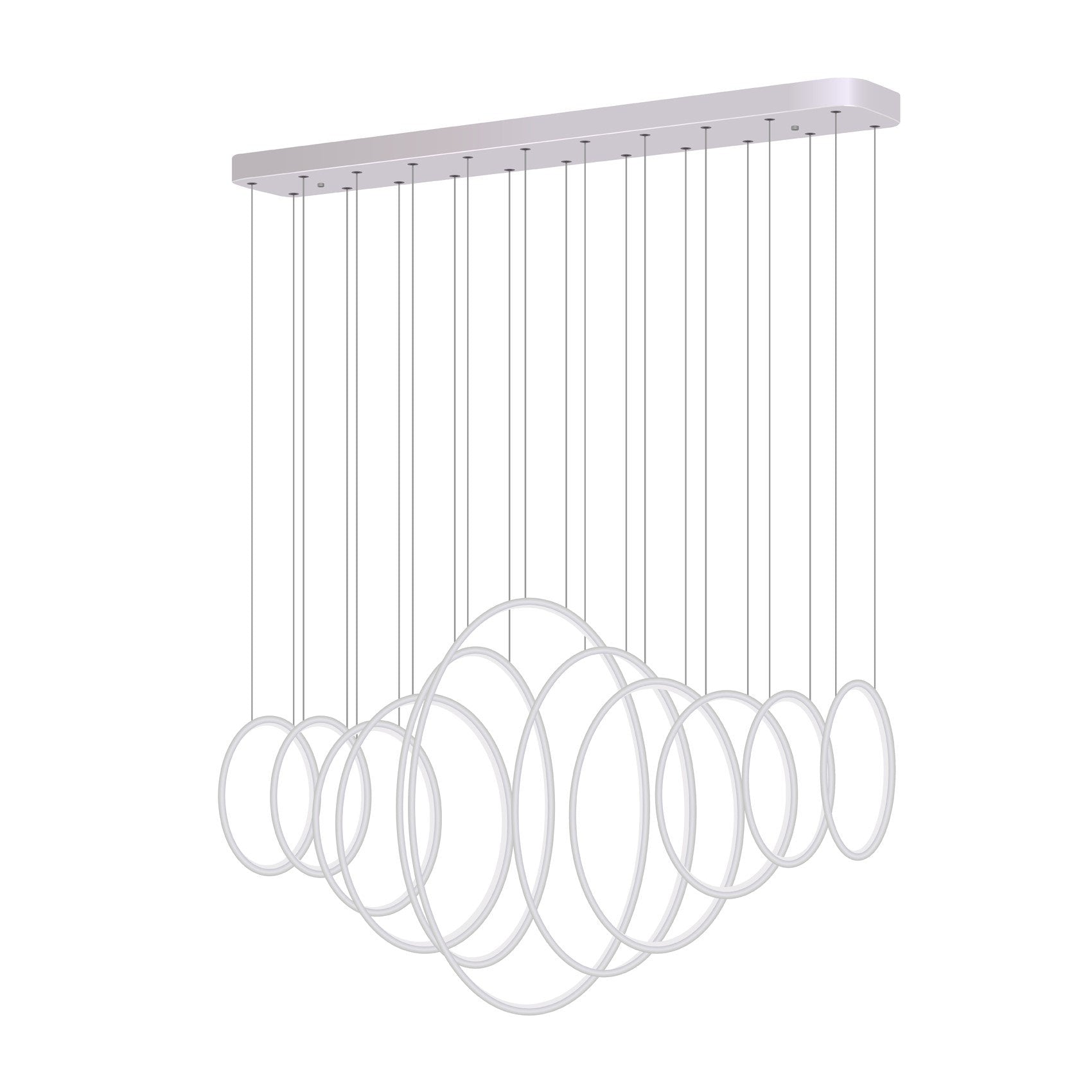 Modern Chandelier Light LED Linear Suspension 11 Rings