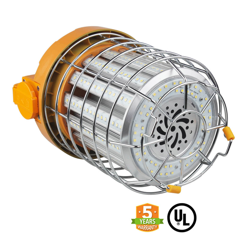 60W LED Temporary Construction Light - 7800 Lumens - Hook Mount - Linkable - UL