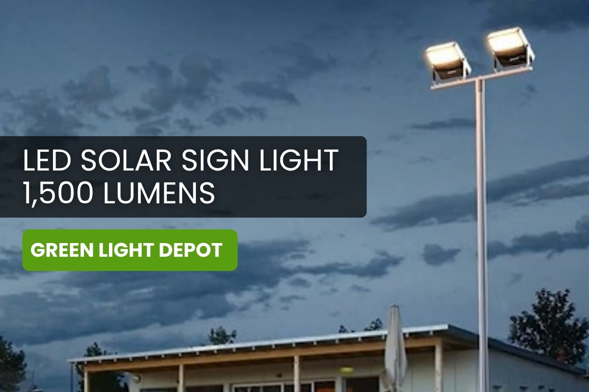 Brilliant LED Solar Sign Light – 1,500 Lumens for All-Night Visibility
