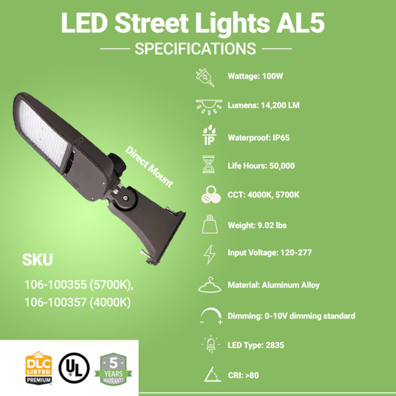 specifications of LED Street Light 