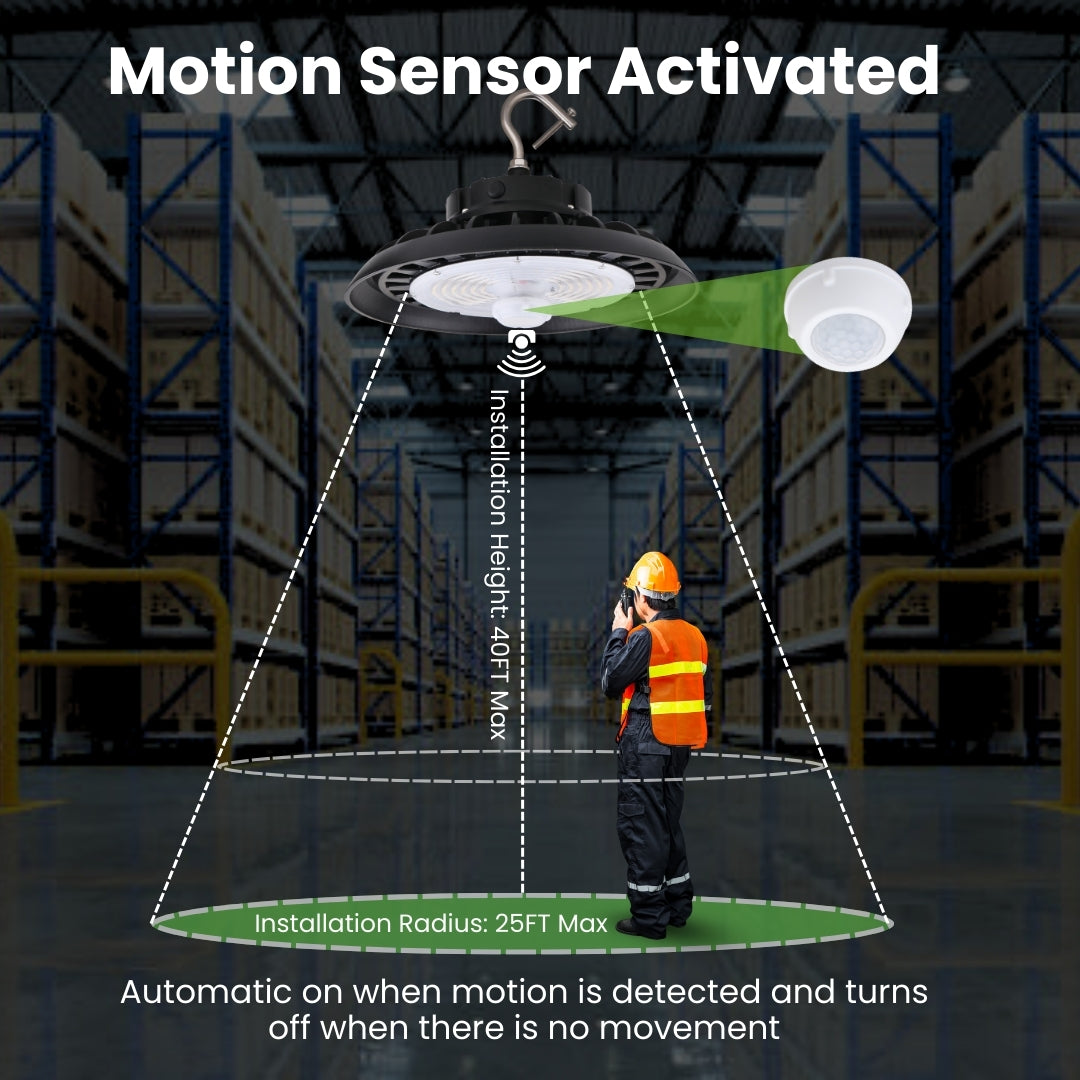 LED High Bay - 240W - 39,120 Lumens - PIR Sensor - UHBR - Hook Mount - UL+DLC5.1