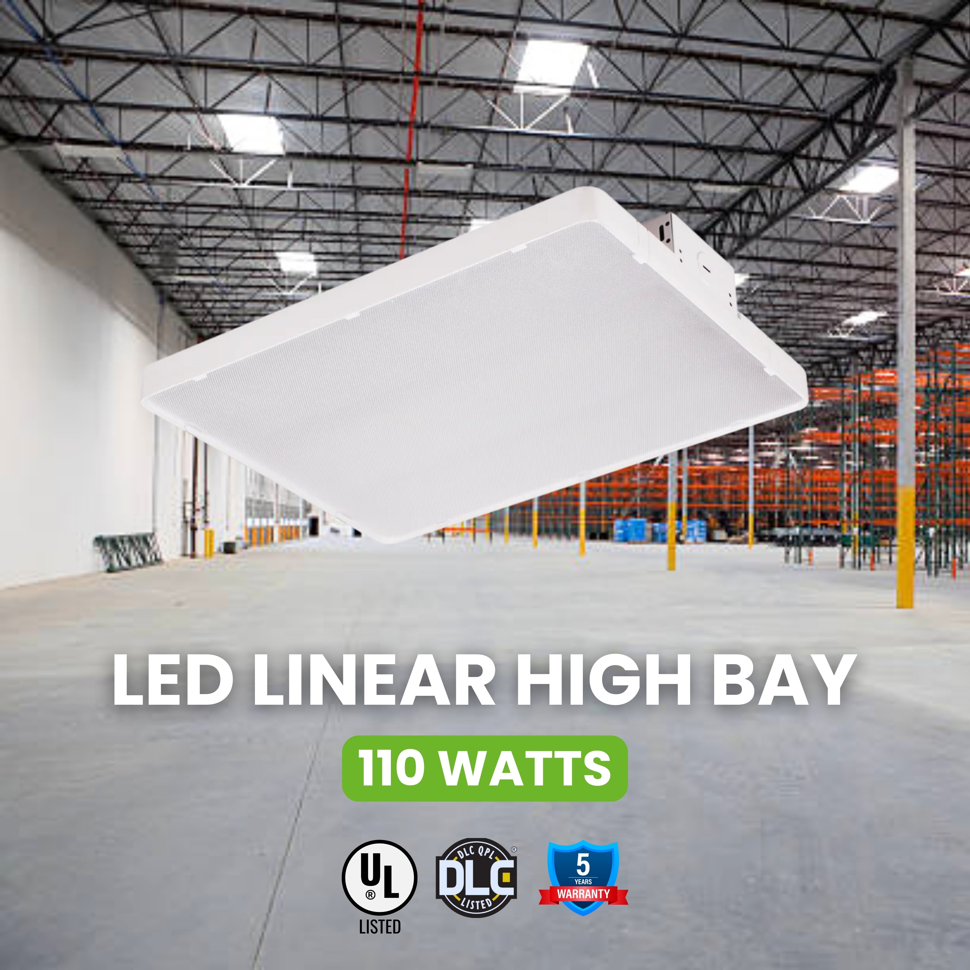 LED Linear High Bay - 110W - 1.2ft - LB1 - Chain Mount - UL+DLC5.1