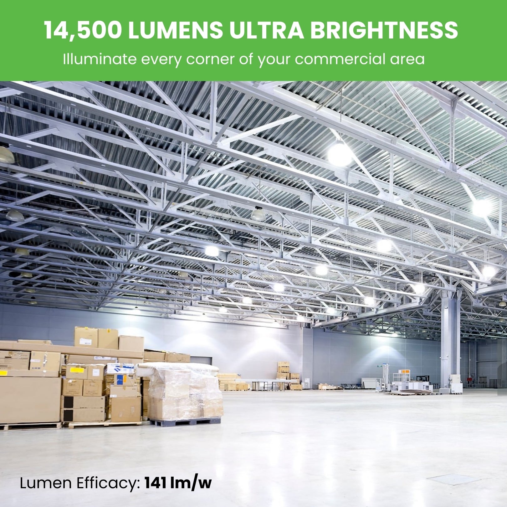 LED High Bay UFO - 100W - 14,500 Lumens - Motion Sensor - UFO3 - Hook Mount - 6kV Surge Protector - UFO Series - UL+DLC5.1