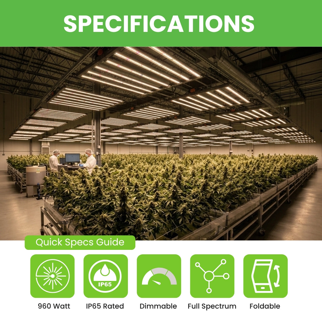 960W LED Grow Light - Shark Series Full Spectrum Commercial Grow Light