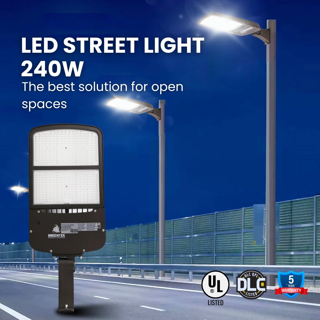 LED Street Light - 240W - 140 lm/w - CCT Tunable - Shorting Cap + 10KV Surge protection - Direct Mount - AL5 Series - UL+DLC 5.1