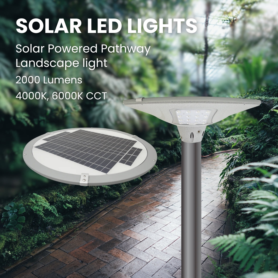 Solar Powered Pathway Landscape light - 2000 Lumens All in One Solar Lighting