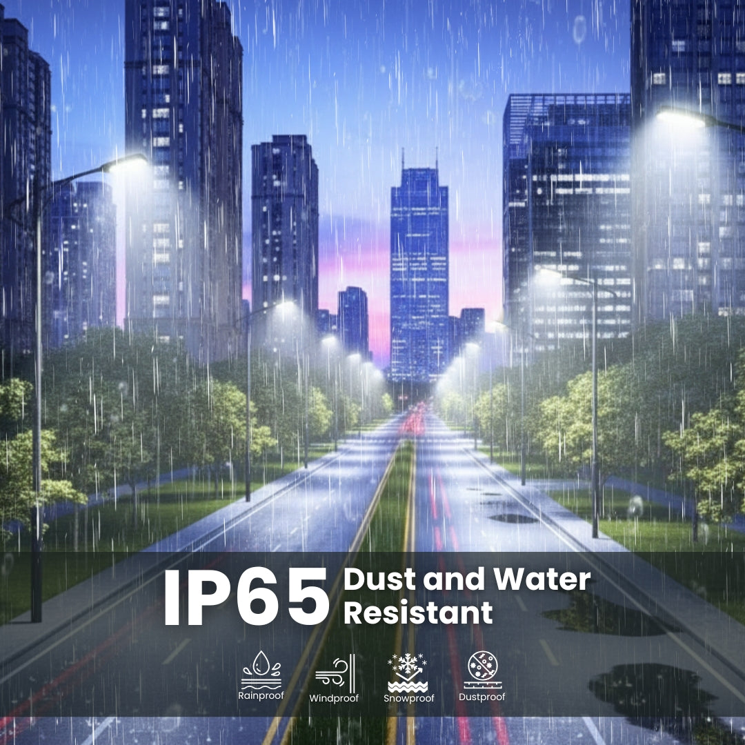 LED Solar Street and Pathway Light with Solar Panel and Remote Control - 40W - 6,400 Lumens - PIR Sensor Included - 4 Pack