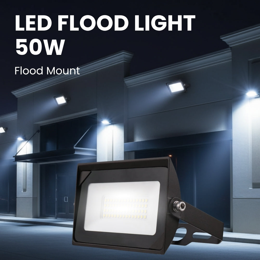 LED Flood Light - 50W - 5750LM -  Flood Mount - (UL)