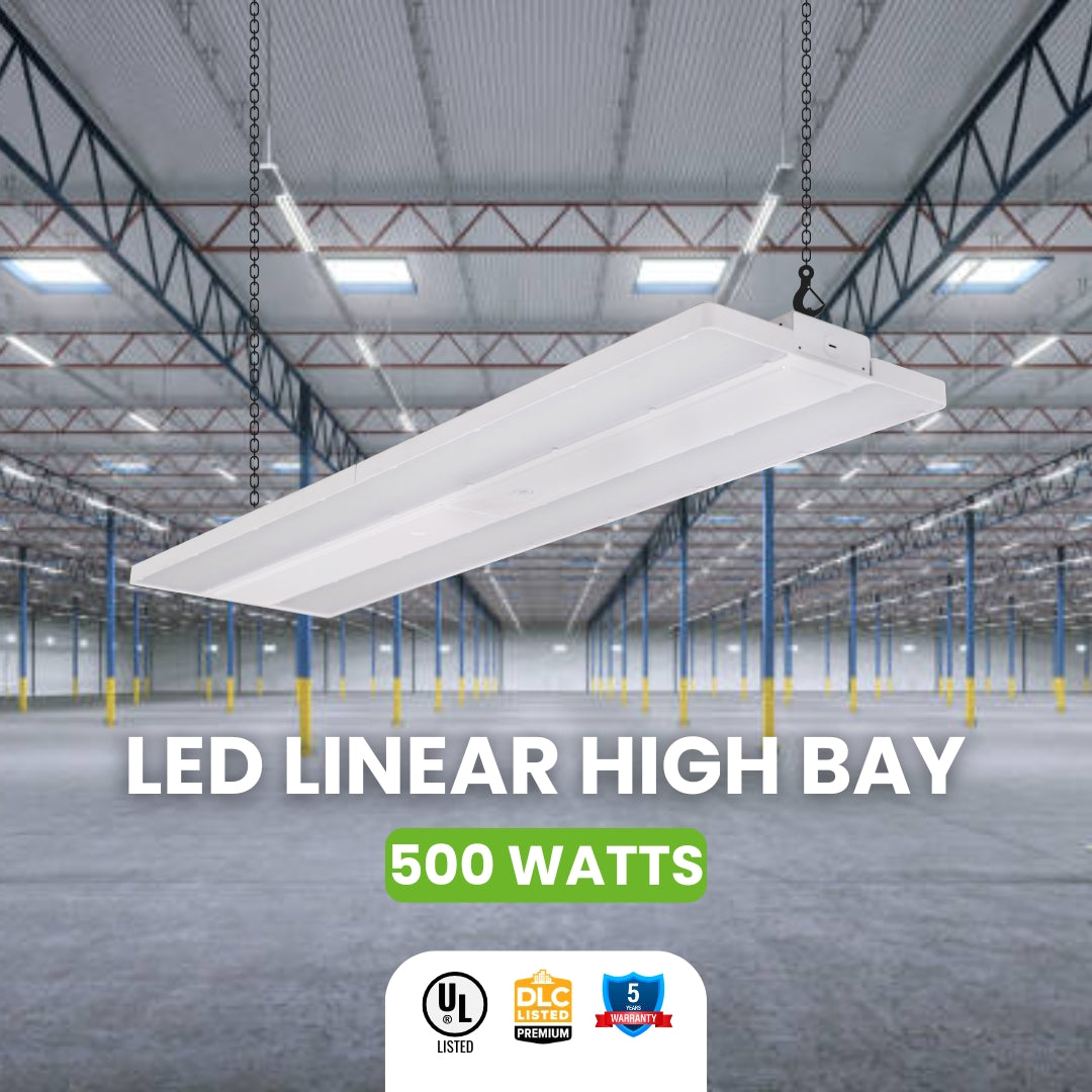 LED Linear High Bay - 500W - LB2 - Frosted Lens - 4ft - Chain Mount - (UL+DLC)