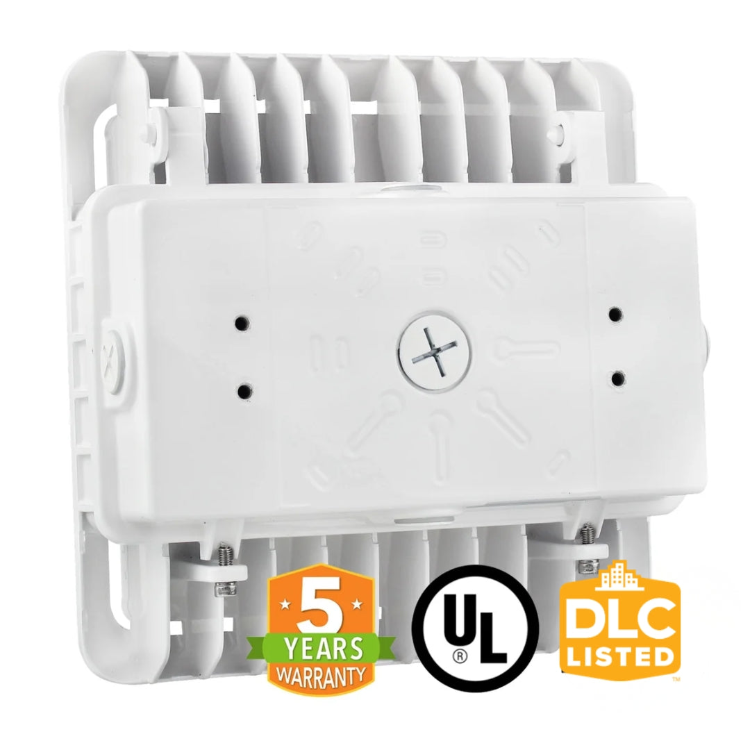 75W LED Canopy Light - Surge Protected - CCT 3000/4000/5000K - Outdoor Parking Garage Light - PG02 - White - (UL+DLC Listed)